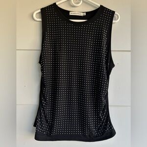 Rebecca Minkoff Studded Rhinestone Sleeveless Tank Top Size Large